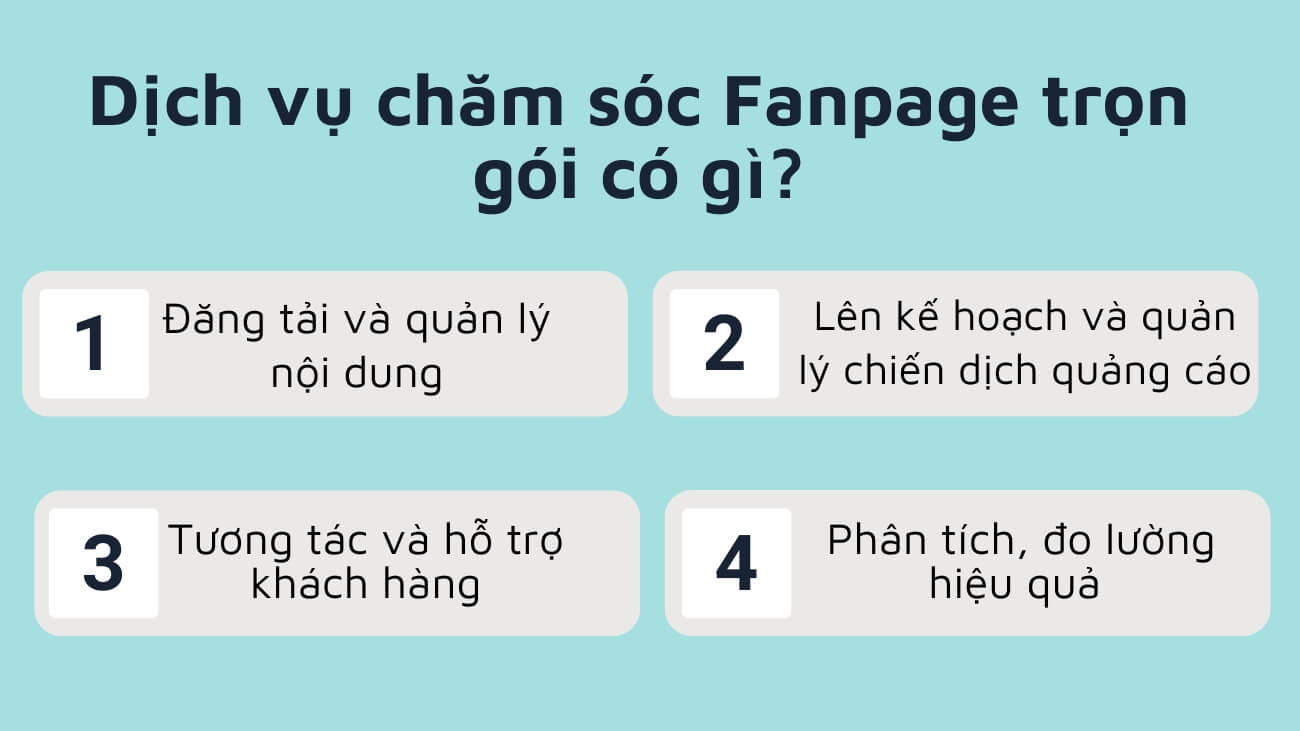 Dịch vụ chăm sóc Fanpage trọn gói có gì?