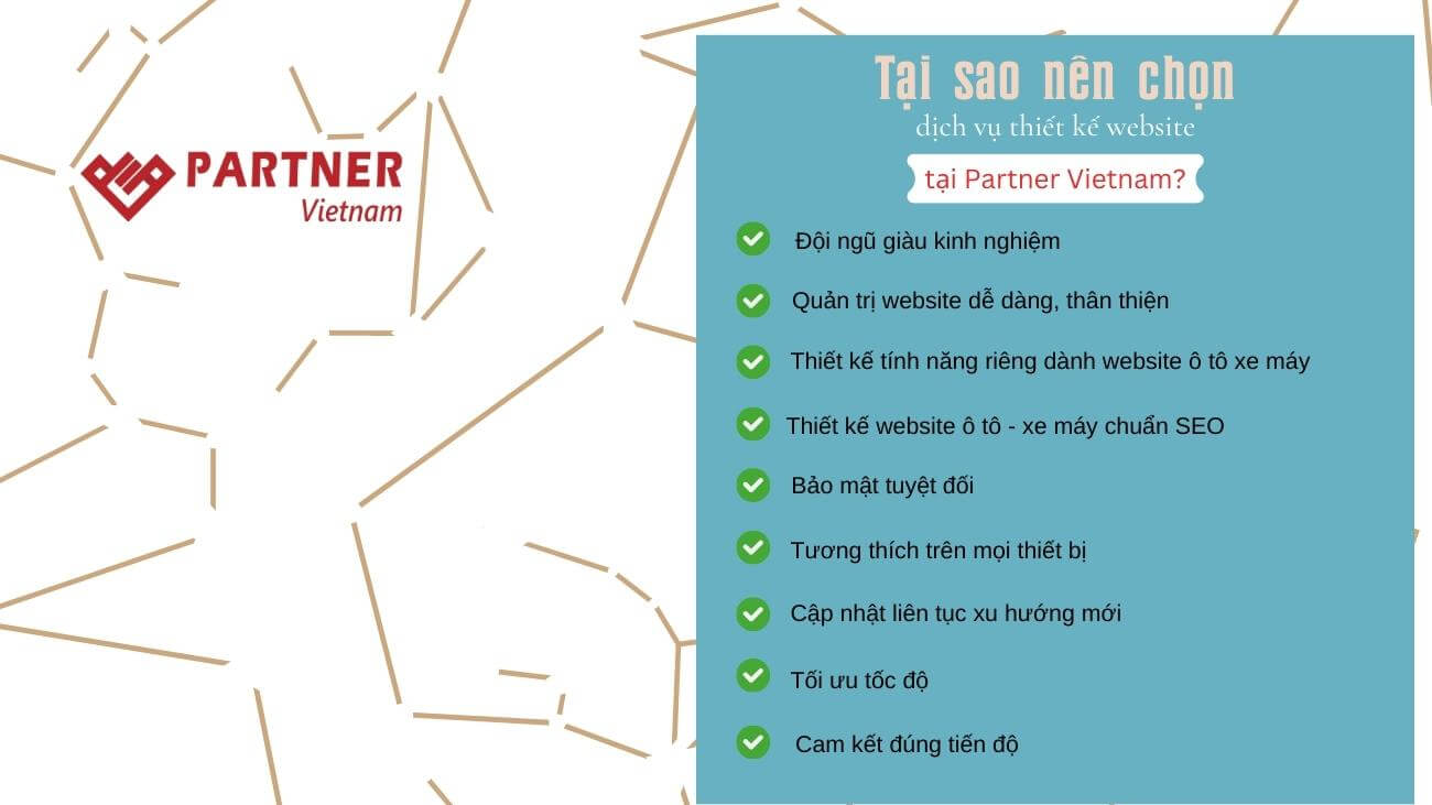 Tại sao nên chọn dịch vụ thiết kế website ô tô - xe máy tại Partner Vietnam?