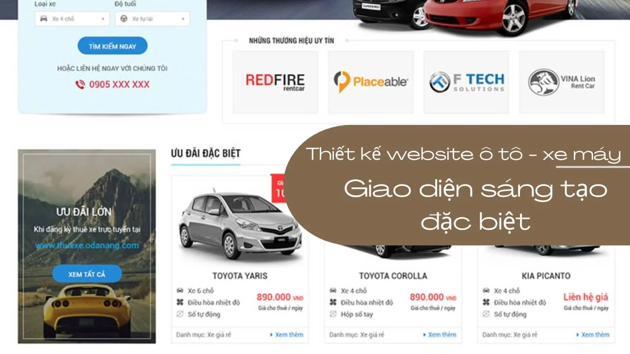Thiết kế website ô tô - xe máy - Giao diện sáng tạo đặc biệt